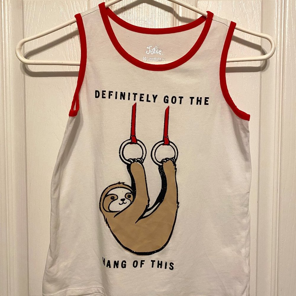 Justice sleeveless Sloth shirt